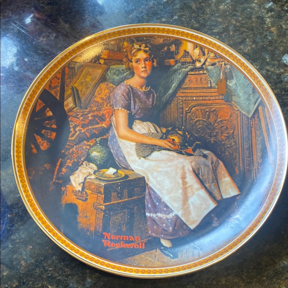 Norman Rockwell “Dreaming in the attic” collectors plate with Gold Rim
